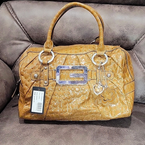 Guess Handbags - NWT Guess faux croc saddle purse/handbag